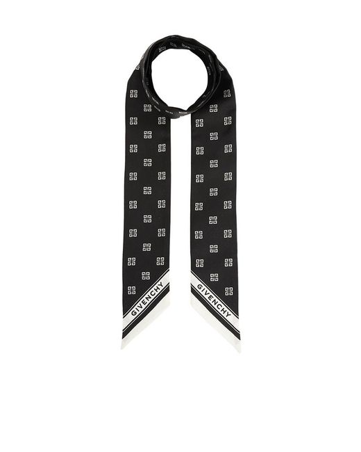 Givenchy Black Pointed Silk Scarf