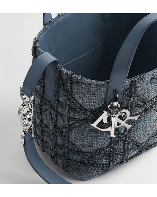 Dior Blue Small Toujours Vertical Tote Bag