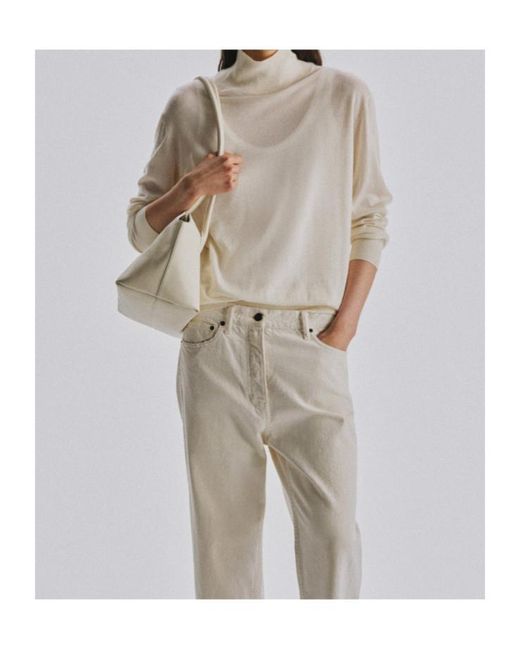 The Row White Orly High-Neck Sweater