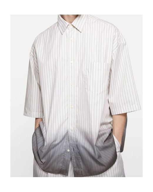 Acne White Dip-Dyed Button-Up Shirt for men