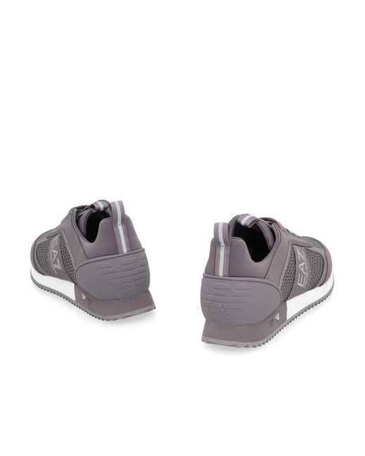 EA7 Gray Cordura Round Toe Panelled Sneakers for men