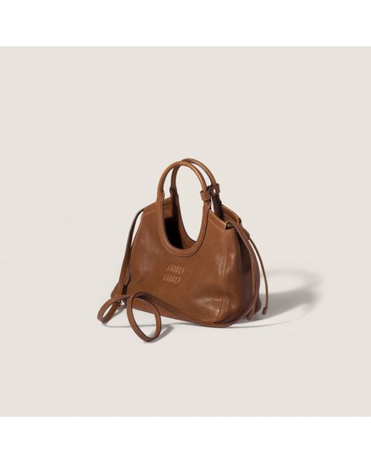 Miu Miu Brown Ivy Nappa Leather Tote Bag