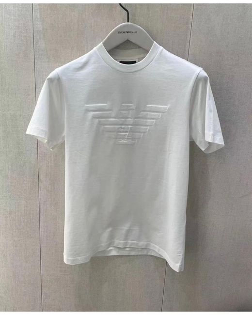 Emporio Armani White Short-Sleeved Crewneck T-Shirt for men