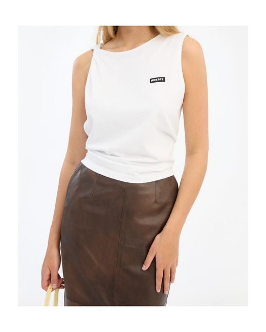 ROTATE BIRGER CHRISTENSEN White Logo Patch Sleeveless Top