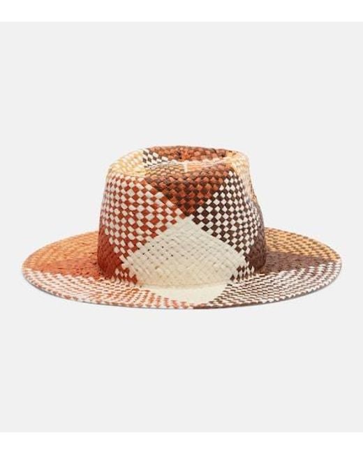Ruslan Baginskiy Brown Logo Straw Fedora