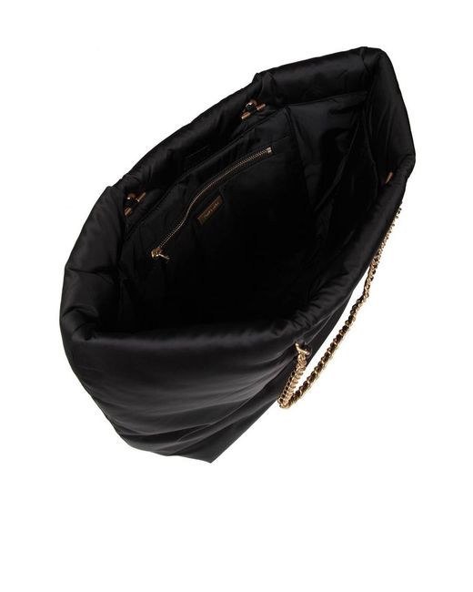 Tory Burch Black Logo Patch Padded Tote Bag