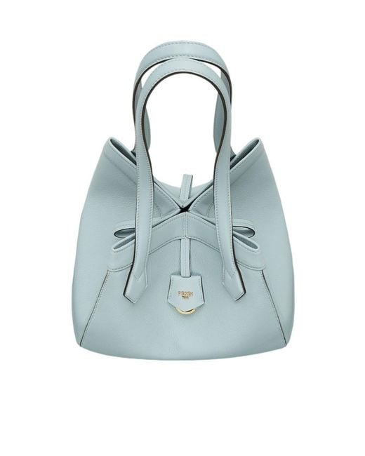 Fendi Blue Origami Medium Tote Bag