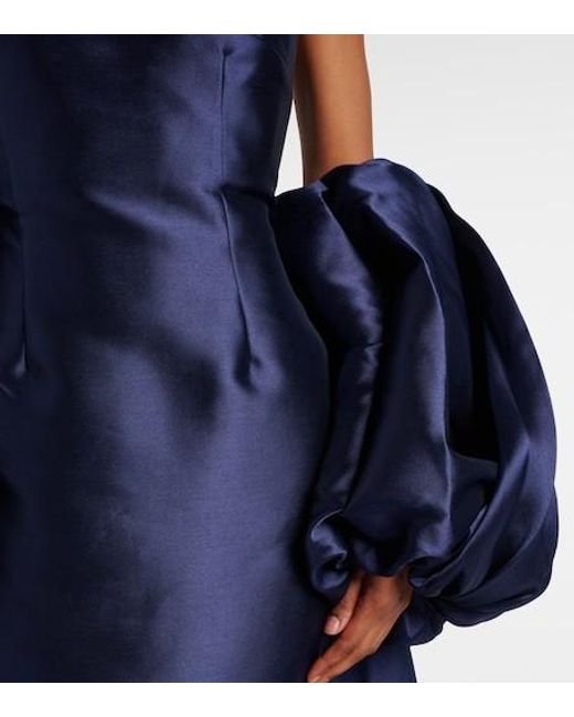 Solace London Blue Lea Cape Twill Gown