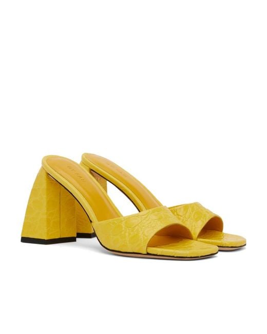 By Far Yellow Michele Flat Sandals