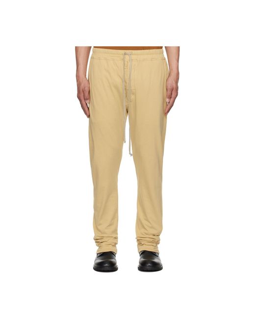 Rick Owens Natural Elastic Waist Casual Pants for men