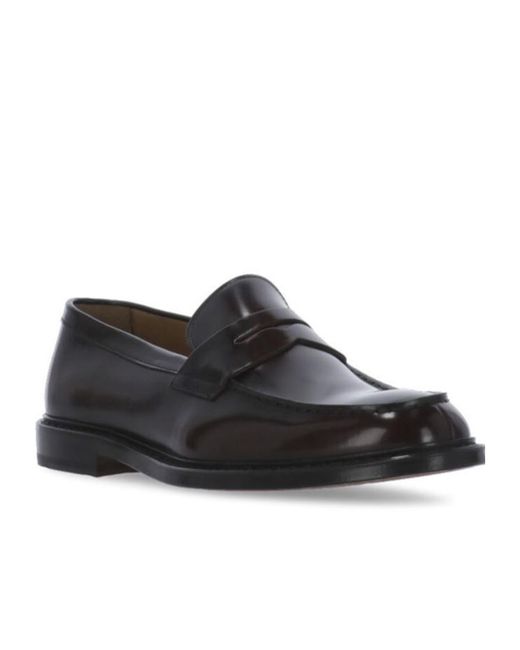 Doucal's Black Penny-Slot Almond Toe Loafers for men