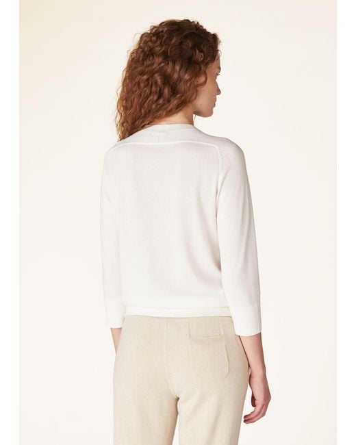 Loro Piana White Piuma Knitted Sweater