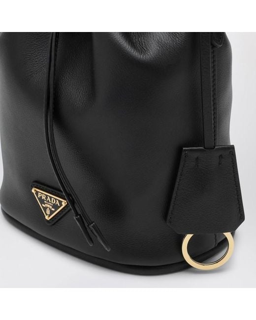Prada Black Re-Edition 1978 Logo Plaque Bucket Bag