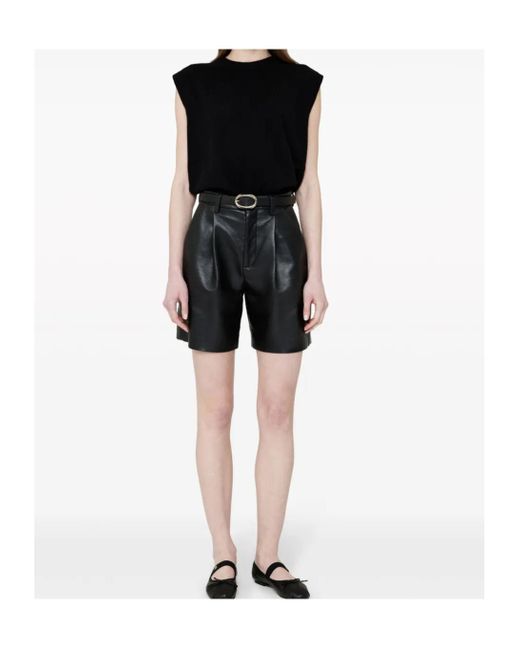 Anine Bing Black Solid Color Round Neck Pullover Sleeveless Vest