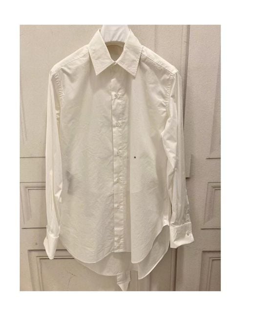 Maison Margiela White Long-Sleeved Buttoned Shirt