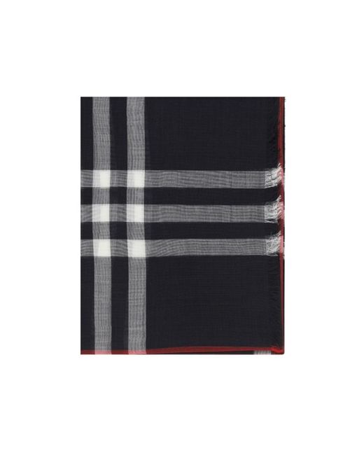 Burberry Black Checked Frayed-Edge Scarf for men