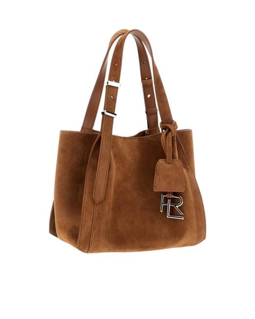 Ralph Lauren Brown Collection Charm Detailed Small Tote Bag