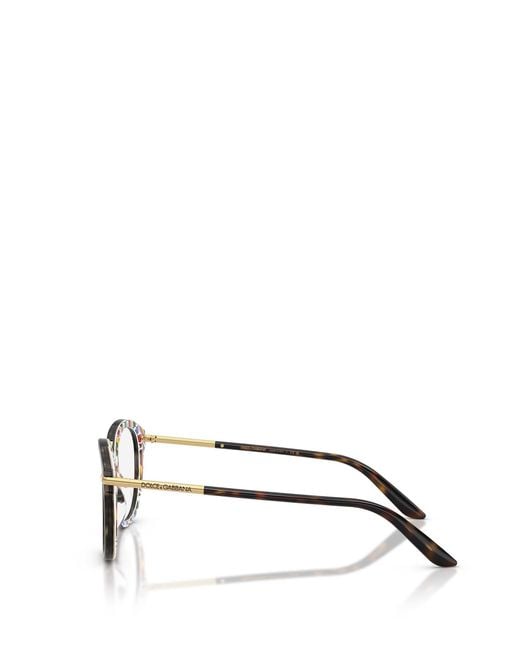 Dolce & Gabbana Black Eyewear Round Frame Glasses