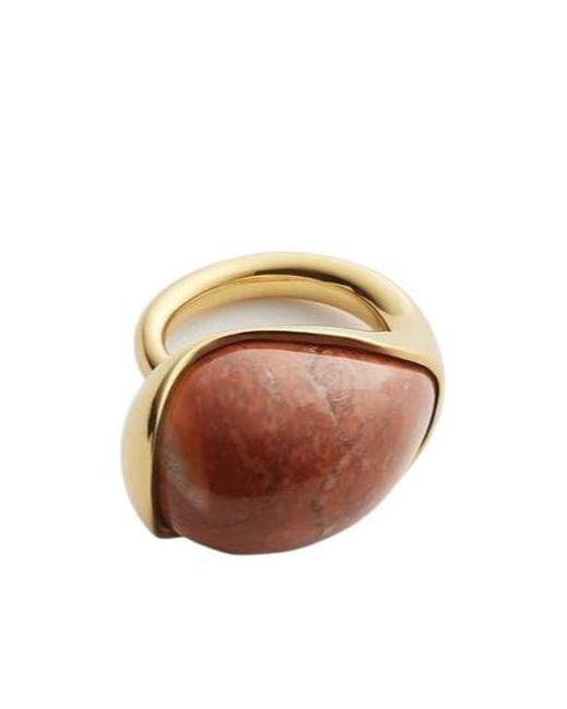Bottega Veneta Brown Large Drop Marble Ring
