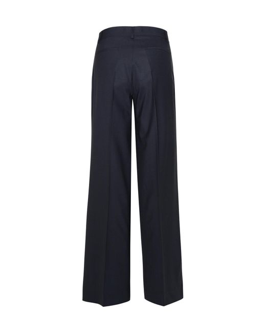 P.A.R.O.S.H. Blue Virgin Wool Straight-Leg Trousers