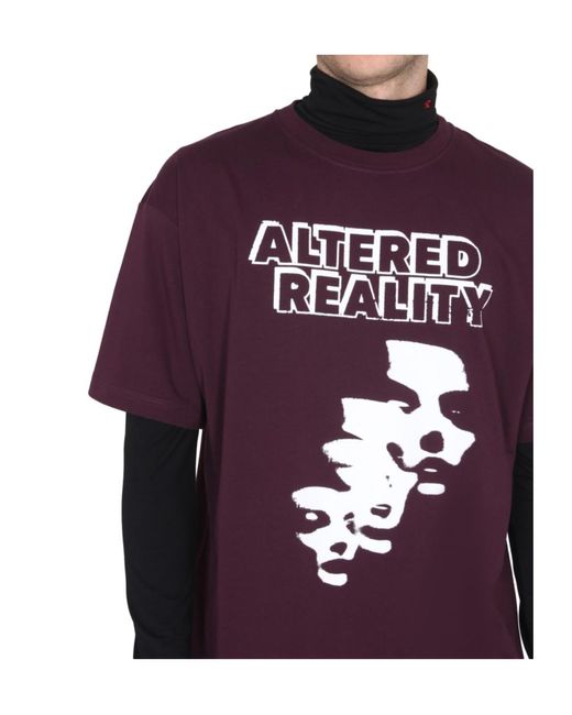 Raf Simons Purple Graphic Logo T-Shirt for men