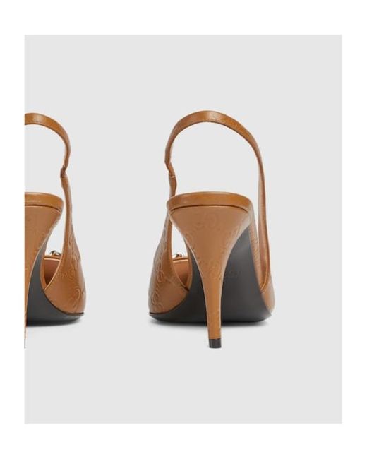 Gucci Pink 100Mm Horsebit Slingback Pump