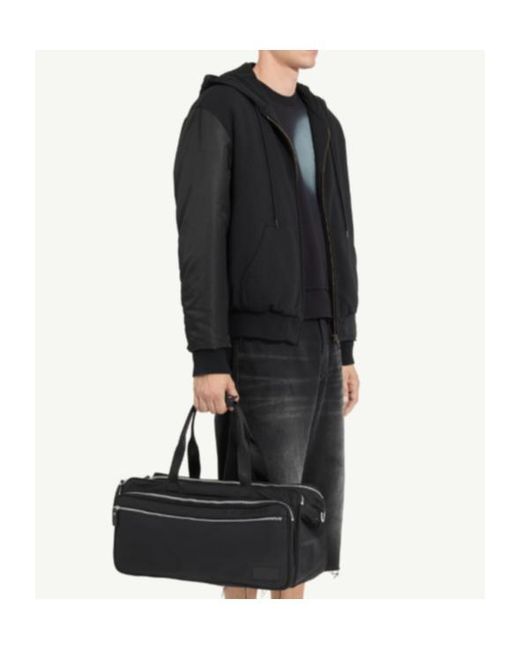 MM6 by Maison Margiela Blue Zip-Up Gathered-Sleeve Hoodie for men