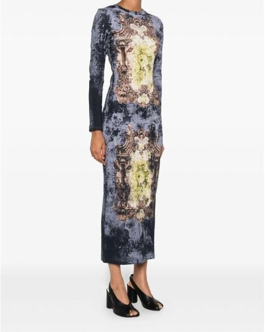Jean Paul Gaultier Blue Printed Maxi Dress