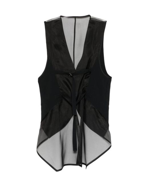 Emporio Armani Black Tailored Vest V Neckline Rear Strap