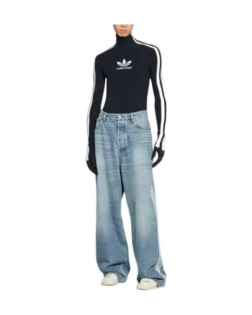 Balenciaga Blue Adidas Large Baggy Trousers