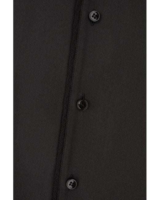 Saint Laurent Black Satin Button-Up Blouse
