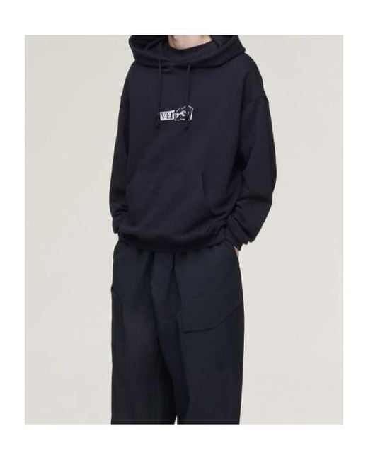 Y-3 Blue Logo Printed Crewneck Hoodie for men