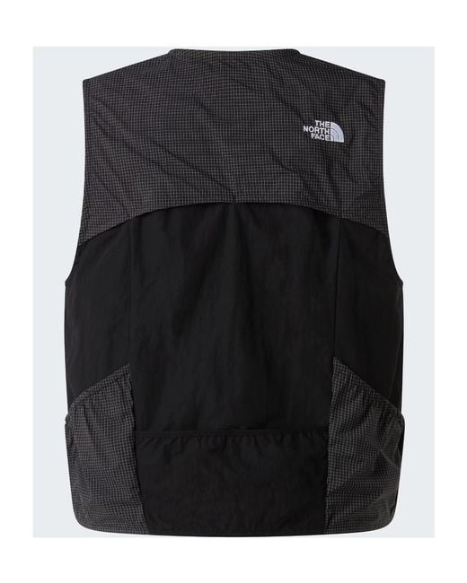 The North Face Black Grid Panel Vest Jacket for men