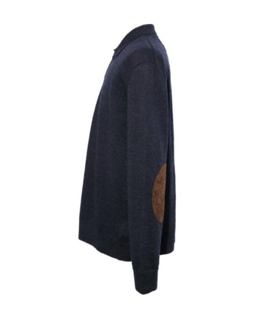 Maison Margiela Blue Straight Hem Knitted Polo Shirt for men