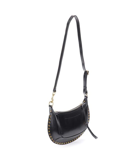 Isabel Marant Black Oskan Moon Zipped Shoulder Bag
