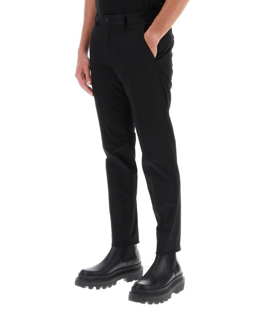 Dolce & Gabbana Black Mid-Rise Chino Trousers for men