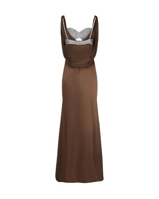 GIUSEPPE DI MORABITO Brown Draped Sequined Bralette Dress