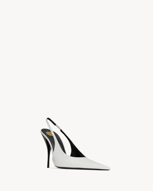 Saint Laurent White Open-Toe High-Heeled Sandals