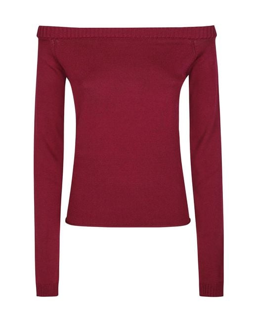 IRO Red Long-Sleeve Knit Top