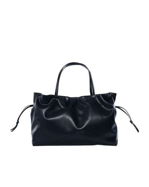 Tory Burch Blue Ella Natuura Drawstring Tote Bag