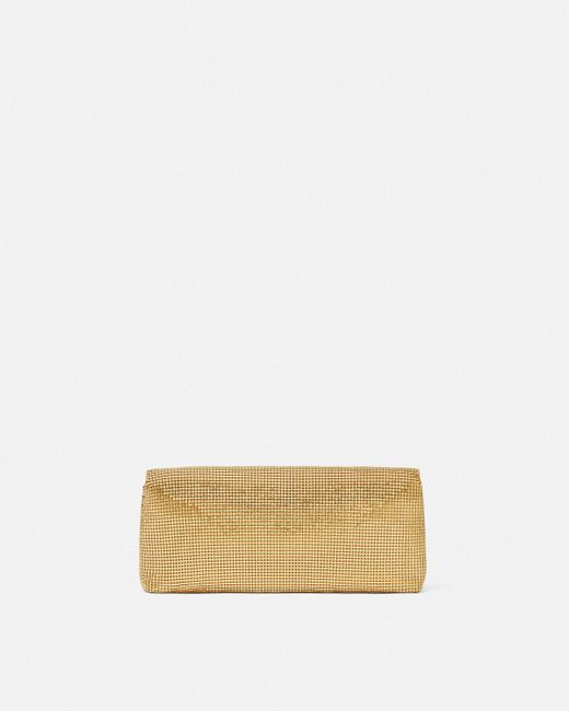 Versace Natural Embellished Chain-Linked Clutch Bag