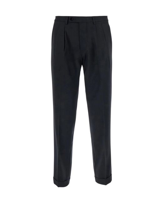 Michael Coal Black Pleated Regular-Fit Pants for men
