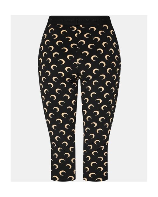 MARINE SERRE Black Moon Print Sports Shorts