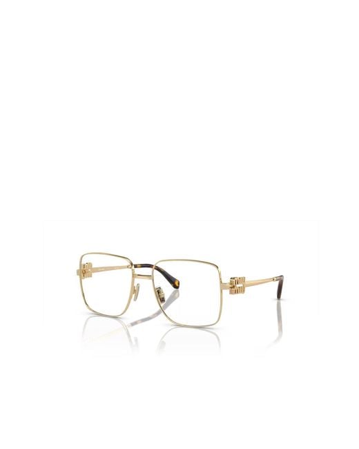 Miu Miu Natural Logo-Lettering Square-Frame Glasses
