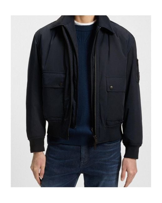 Zalando Boss Black Bomber Jacket With Patches BOSS Mens H-Hanry