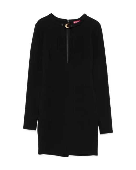 Staud Black Astor Long-Sleeved Mini Dress