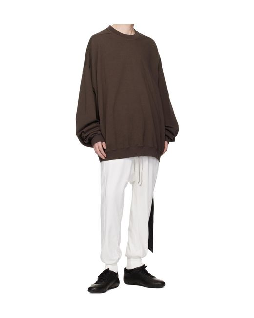 Rick Owens Brown Temple Hun Crew Neck Sweatshirt for men