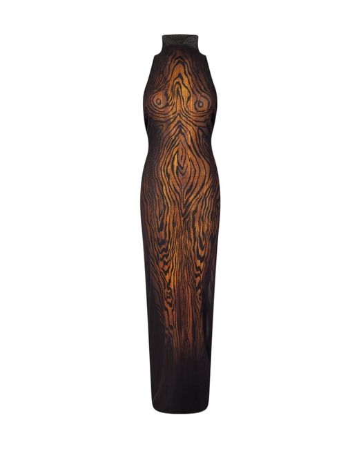 Jean Paul Gaultier Brown Printed Dress