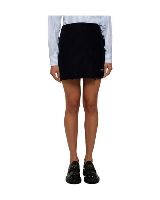 Prada Blue Wrapped Mini Skirt