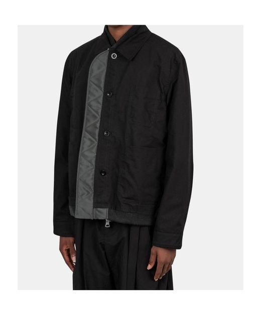 Sacai Black Reversible Work Jacket for men